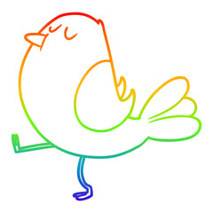rainbow gradient line drawing cartoon bird