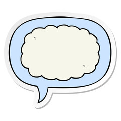 cartoon cloud and speech bubble sticker
