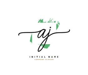 A J AJ Beauty vector initial logo, handwriting logo of initial signature, wedding, fashion, jewerly, boutique, floral and botanical with creative template for any company or business.