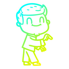 cold gradient line drawing cartoon friendly man