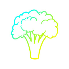 cold gradient line drawing Cartoon broccoli