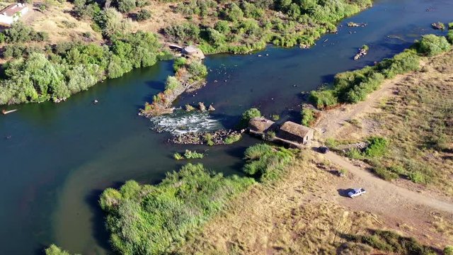 Aerial view of Guadiana River, Alentejo, Portugal