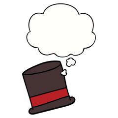 cartoon hat and thought bubble