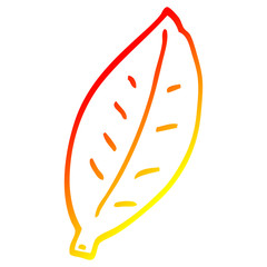 warm gradient line drawing cartoon leaf