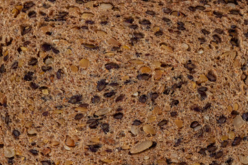 Slices of stacked bread close up
