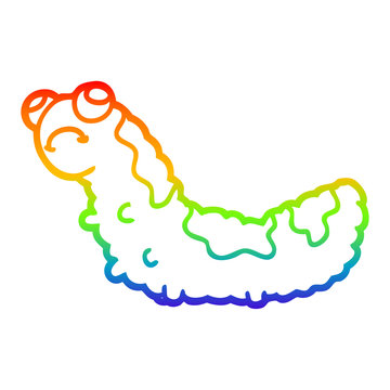 recommend clip art: rainbow gradient line drawing cartoon unhappy caterpillar