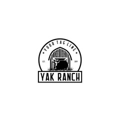 yak ranch rustic logo design