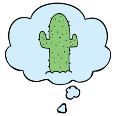 cartoon cactus and thought bubble