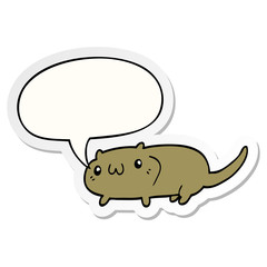 cartoon cat and speech bubble sticker