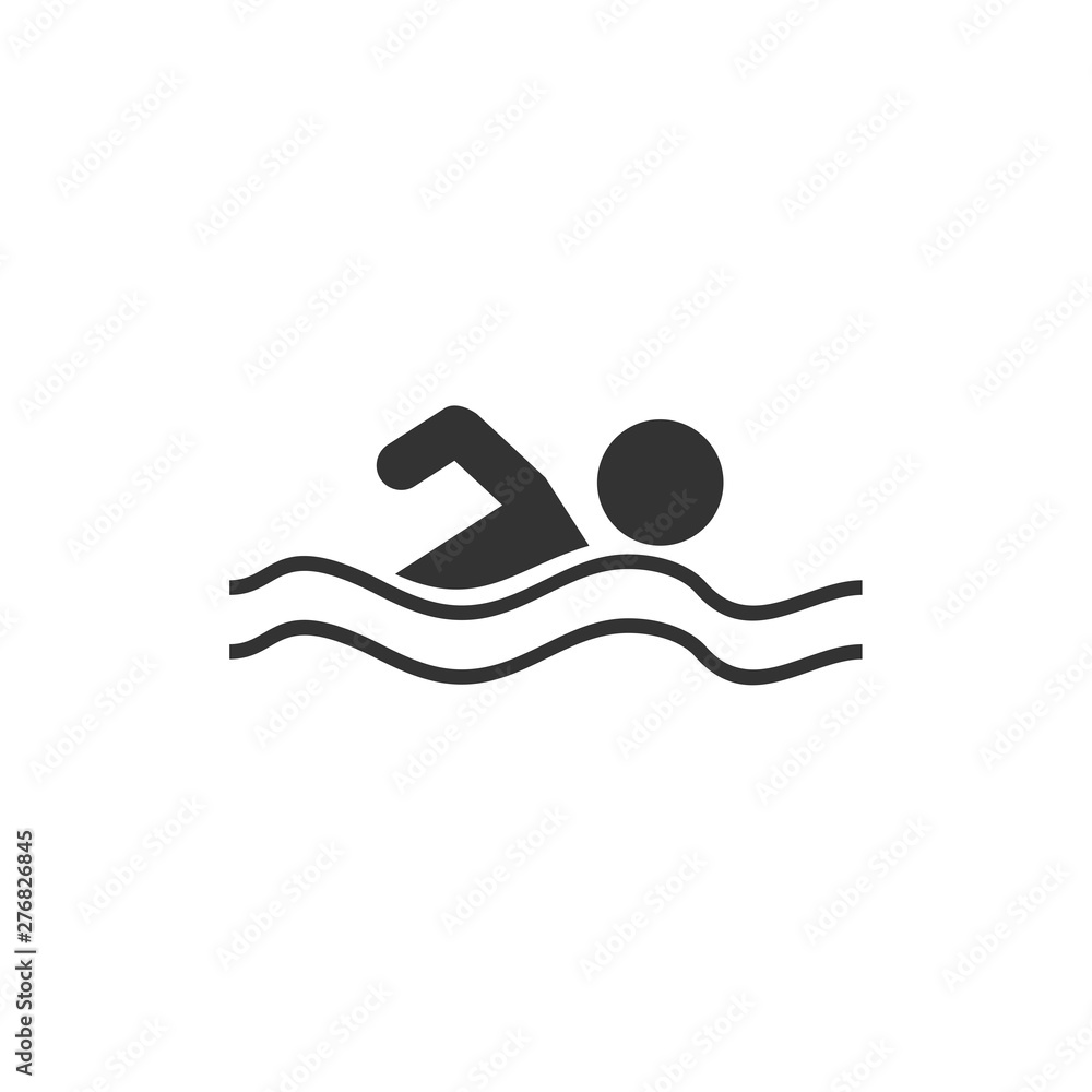 Aufkleber swimming pool icon template black color editable. swimming pool symbol vector sign isolated on white