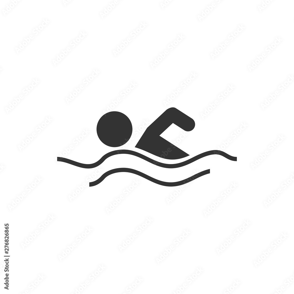Aufkleber swimming pool icon template black color editable. swimming pool symbol vector sign isolated on white