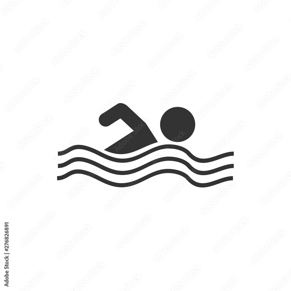 Aufkleber swimming pool icon template black color editable. swimming pool symbol vector sign isolated on white