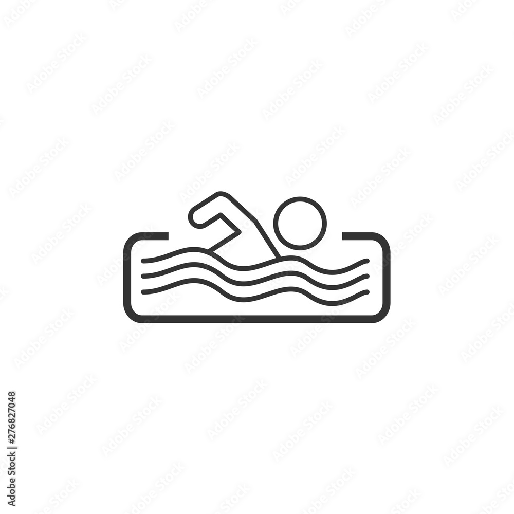 Poster swimming pool icon template black color editable. swimming pool symbol vector sign isolated on white
