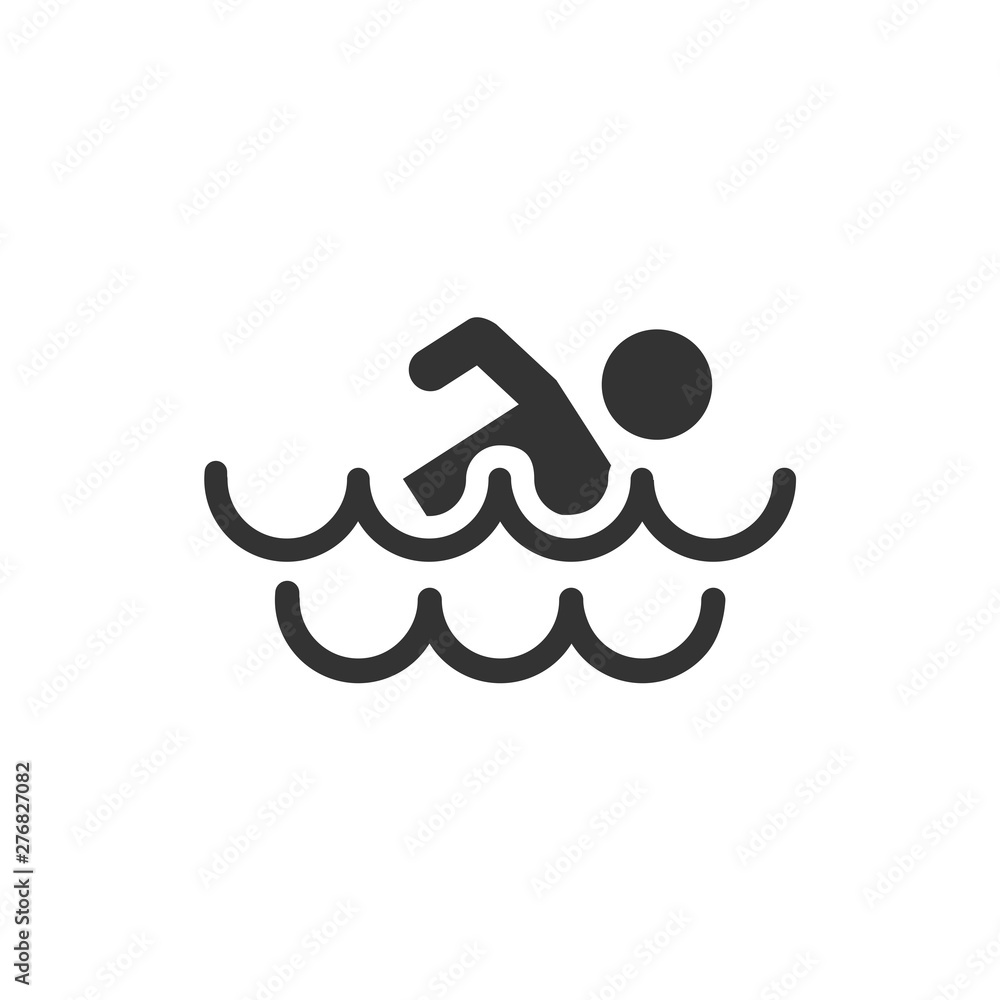 Poster swimming pool icon template black color editable. swimming pool symbol vector sign isolated on white