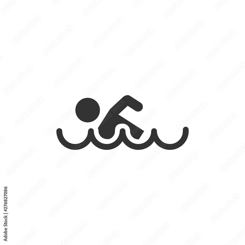 Aufkleber swimming pool icon template black color editable. swimming pool symbol vector sign isolated on white