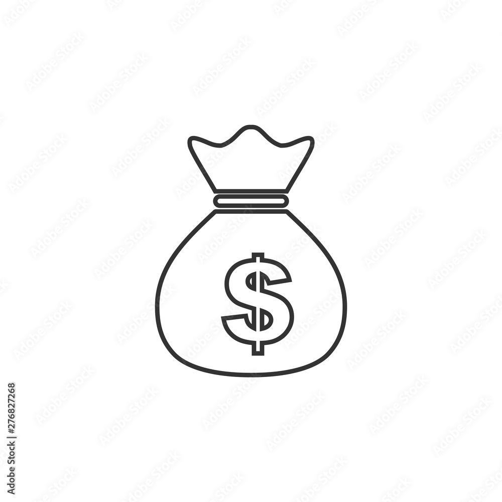 Poster money bag icon template black color editable. money bag symbol vector sign isolated on white backgro