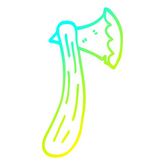 cold gradient line drawing cartoon axe