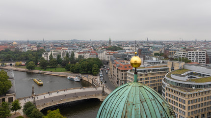 Aerial cityscape of Berlin from the top of Berliner Dom, Berlin, Germany. © NG-Spacetime