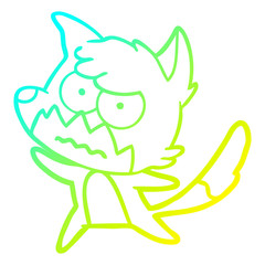 cold gradient line drawing cartoon annoyed fox