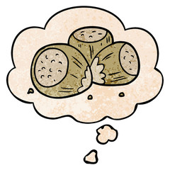cartoon hazelnuts and thought bubble in grunge texture pattern style