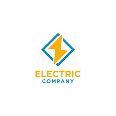Electric logo design with square frame