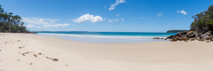 Ocean beach panoramic view at Dee Beach. Tropical paradise. travel concept. Background. NSW, Australia