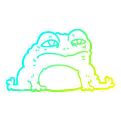 cold gradient line drawing cartoon toad