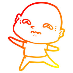 warm gradient line drawing cartoon nervous man