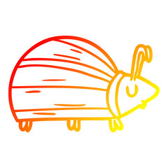 warm gradient line drawing funny cartoon bug