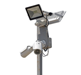 CCTV systems on sky background