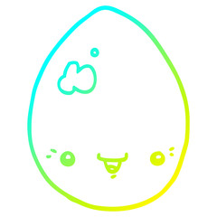 cold gradient line drawing cartoon egg