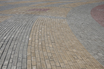 pattern of different colors paving stones