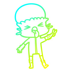 cold gradient line drawing weird cartoon alien