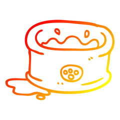 warm gradient line drawing cartoon pet bowl