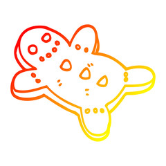 warm gradient line drawing cartoon christmas gingerbread