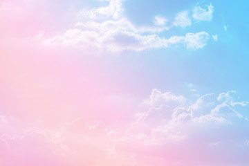 Sun and cloud background with a pastel colored