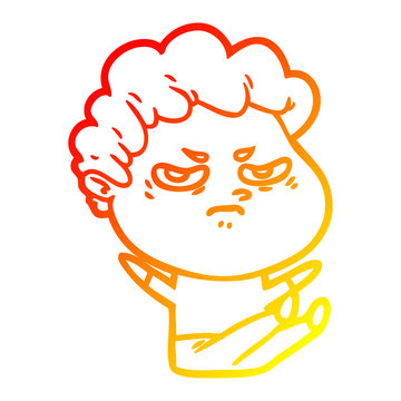 recommend clip art: warm gradient line drawing cartoon angry man