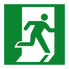 Fototapeta na wymiar Emergency Exit Green Sign Isolate On White Background,Vector Illustration EPS.10