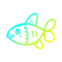 cold gradient line drawing cartoon fish