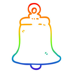 rainbow gradient line drawing cartoon ringing bell