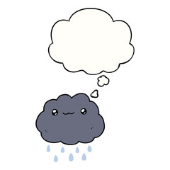 cartoon cloud and thought bubble