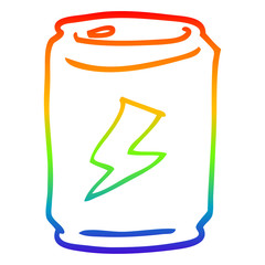 rainbow gradient line drawing cartoon can