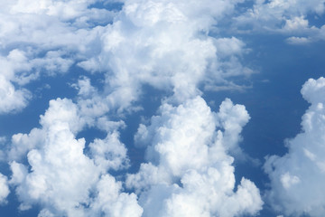 Naklejka na ściany i meble cloud on sky from aiplane above view
