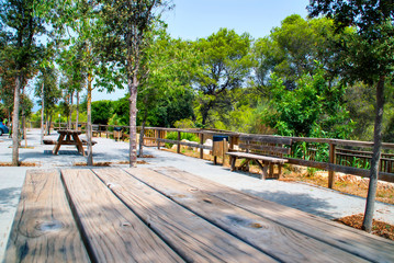 área de descanso en autopista AP-7 en Tarragona (España)