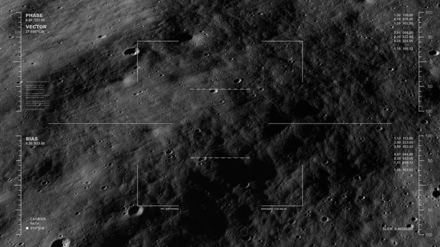 360 degree circular recon flyover, south floor of Moretus Crater, south polar highlands. LAT -72.5 LONG 351.96. Reversible, seamless loop. Elements of this image furnished by NASA