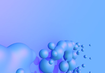 Abstract background with blue and purple liquid drops