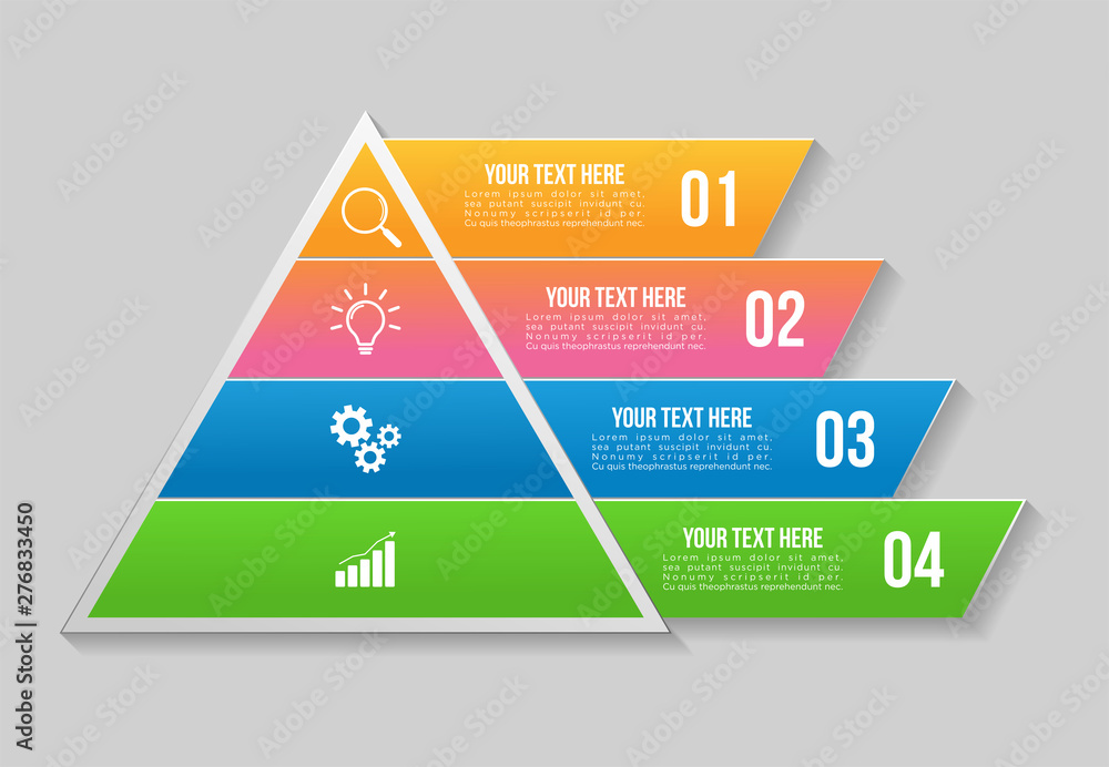 Poster vector infographic design template with 4 options steps and marketing icons. business data visualiza