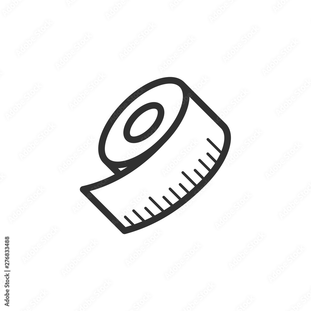 Aufkleber Tape measurement icon template black color editable. Tape measurement symbol vector sign isolated on white background. Simple logo vector illustration for graphic and web design.