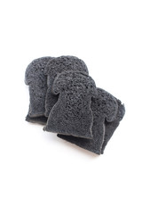 Organic bio charcoal bread isolated on white