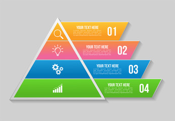 Vector Infographic Design Template with 4 Options Steps and Marketing Icons. Business Data Visualization can be used for info graph, presentations, process, diagrams, annual reports, workflow layout